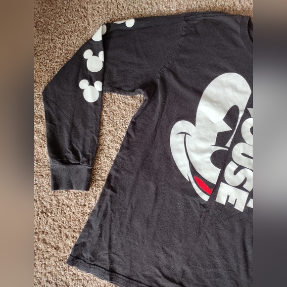 Disney Mickey Mouse Black Long Sleeve T-shirt Large - Picture 5 of 9